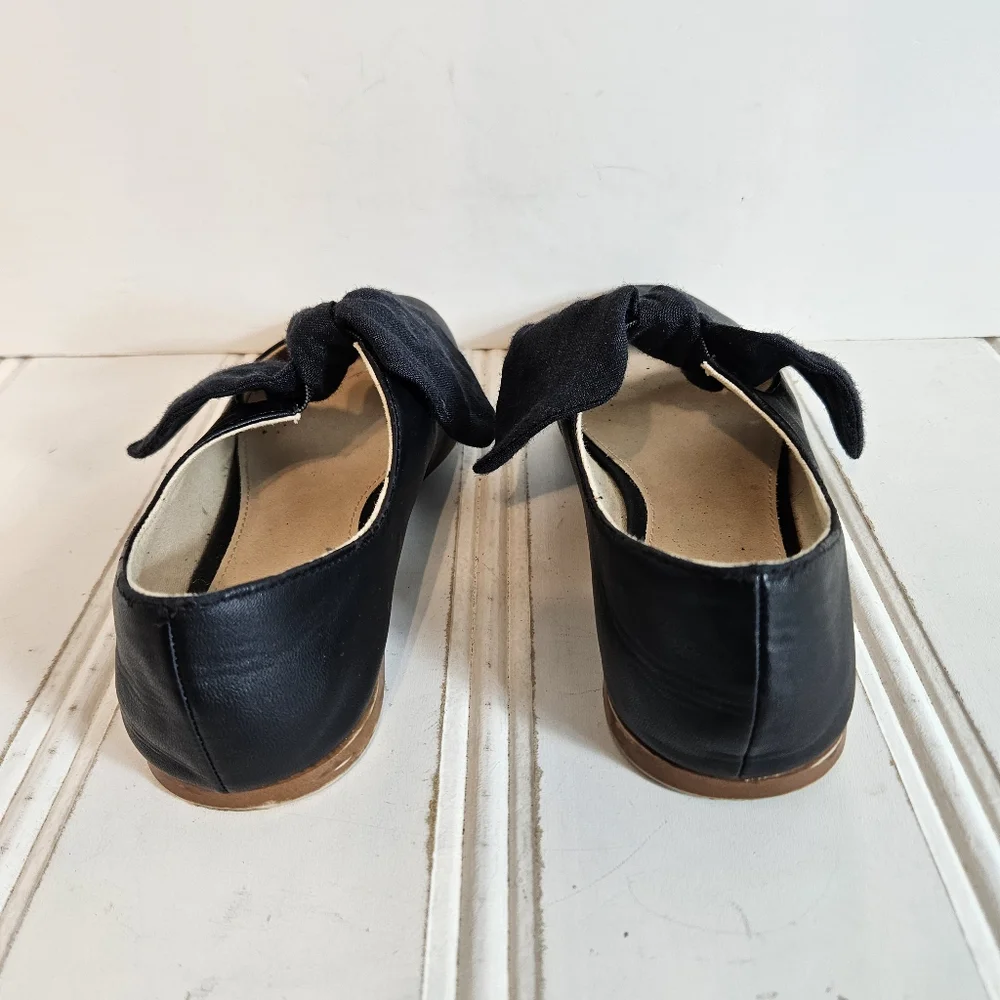 Zara Kids Ballet Flats Girls 33 1.5 Oversized Bow Balletcore Dress Shoes Black